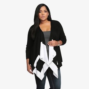 Torrid Color Block Knit Drape Cardigan